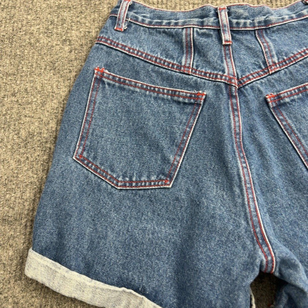 Vintage Denim Republic‎ Shorts Womens 9/10 Blue Cotton Red Contrast Stitch Mom - Picture 5 of 6